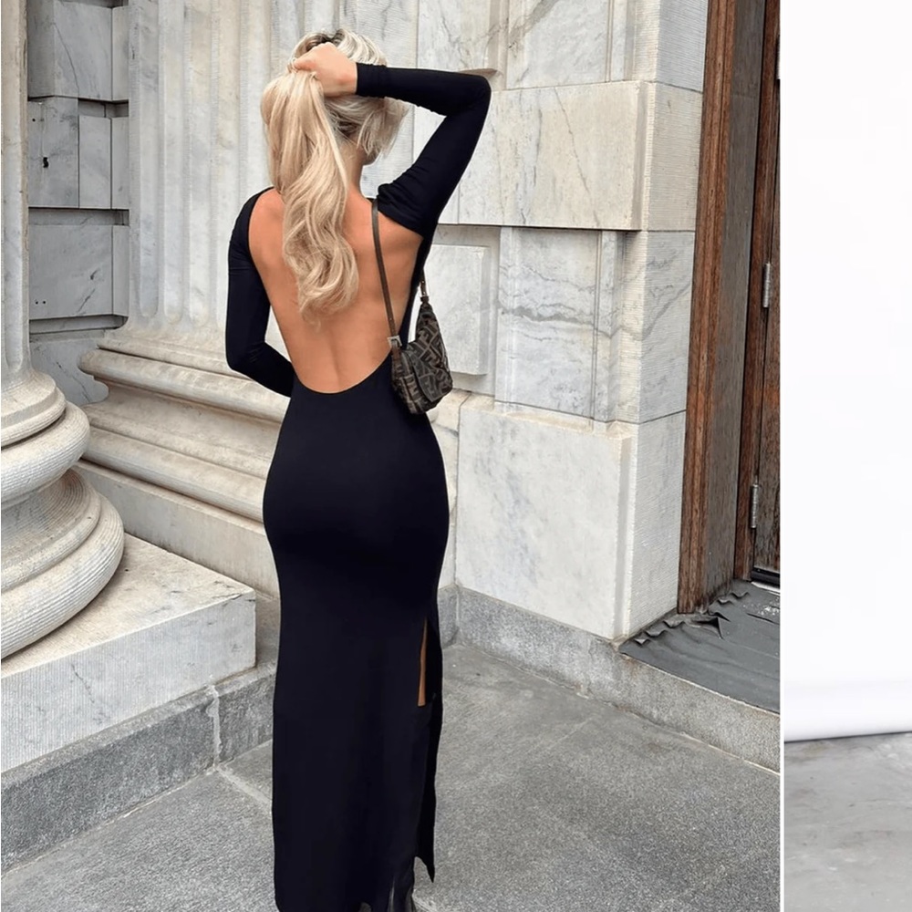 Charcoal Clothing Luna Long Sleeve Maxi Dress